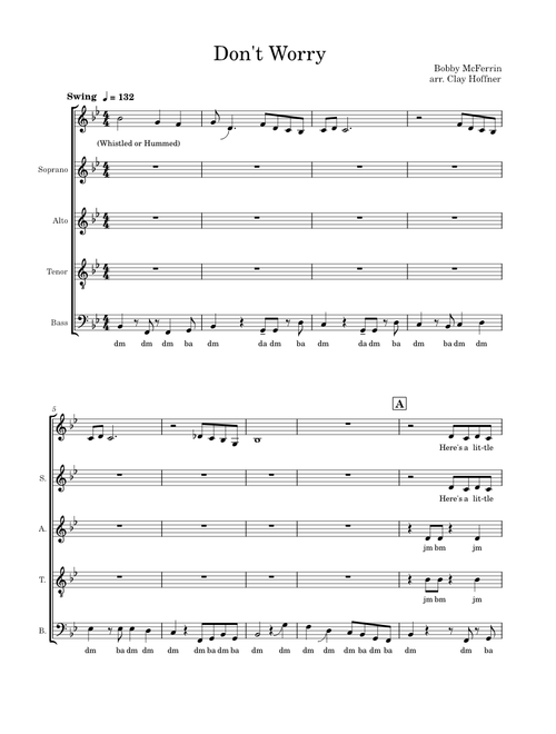 Don't worry, be happy – Bobby McFerrin Bobby McFerrin Don't worry, be happy -  SATB a cappella