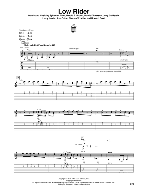Low Rider - Gary Hoey, War (Guitar Tab)