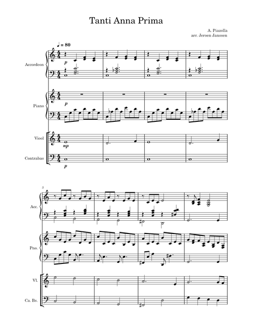 Tanti anni prima – Astor Piazzolla Tanti Anna Prima