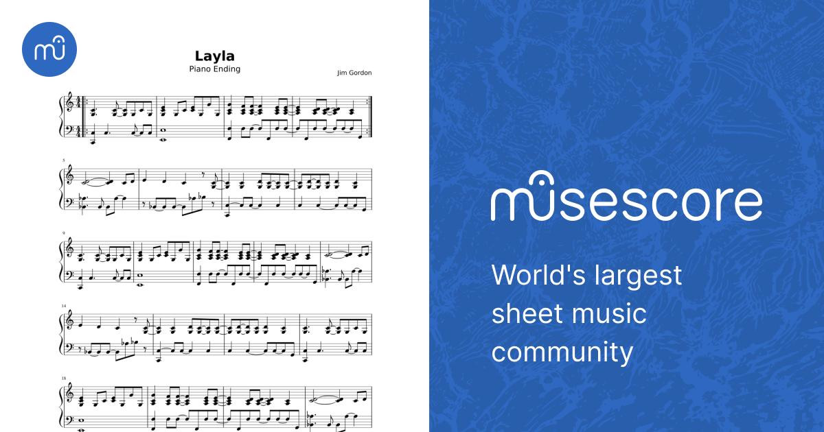 Layla Coda C Major Sheet Music for Piano (Solo) Easy