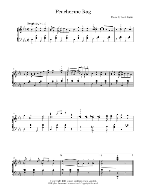 Peacherine Rag - Scott Joplin (Easy Piano)