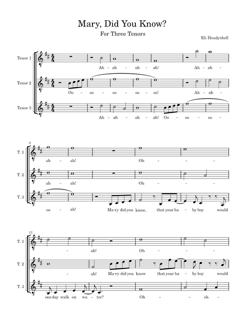 Mary, Did You Know? – Pentatonix Mary, Did You Know? (for three tenors)