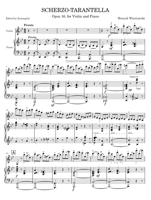 Scherzo-Tarantella, Op. 16 – Henryk Wieniawski
