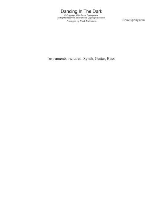 Dancing In The Dark (Arr. Mark McCarron) - Bruce Springsteen (Small Ensemble)