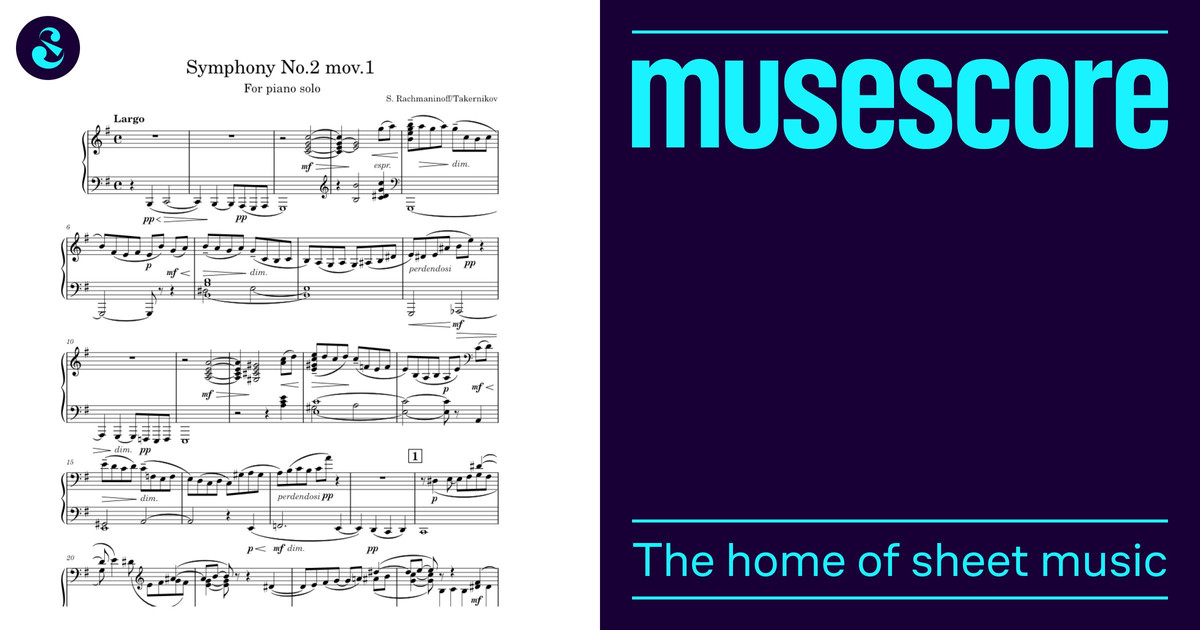 Rachmaninoff Symphony No.2 mov.1 for piano solo Sheet Music for