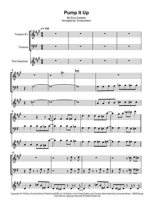 Pump It Up (Arr. Tunescribers) - Elvis Costello (Brass Ensemble)