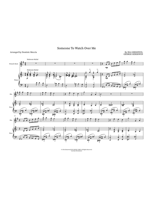 Someone To Watch Over Me (Arr. Dominic Meccia) - Ira Gershwin, George Gershwin (Instrumental Duet)