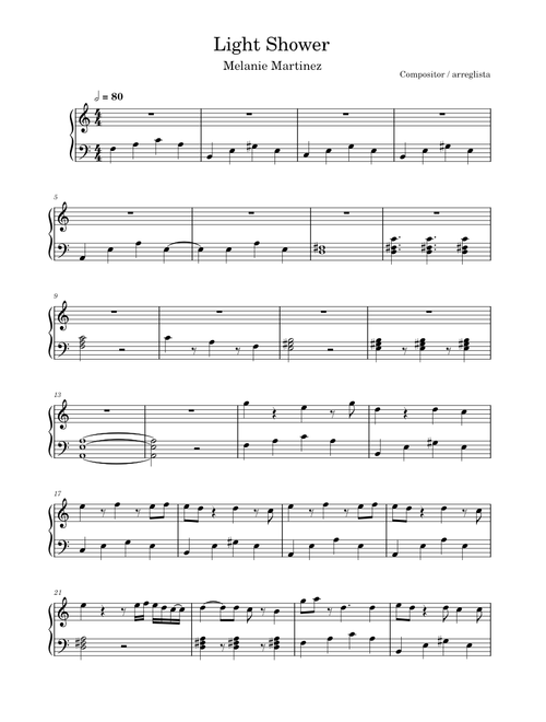 LIGHT SHOWER – Melanie Martinez (INCOMPLETE VERSION)