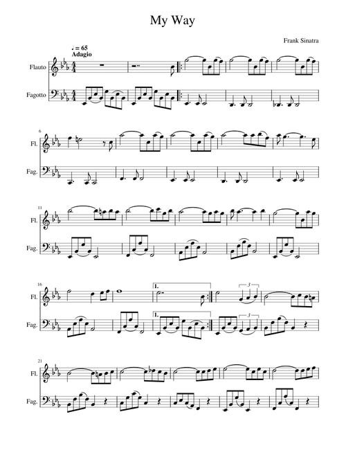 Frank Sinatra - My Way for flute and bassoon