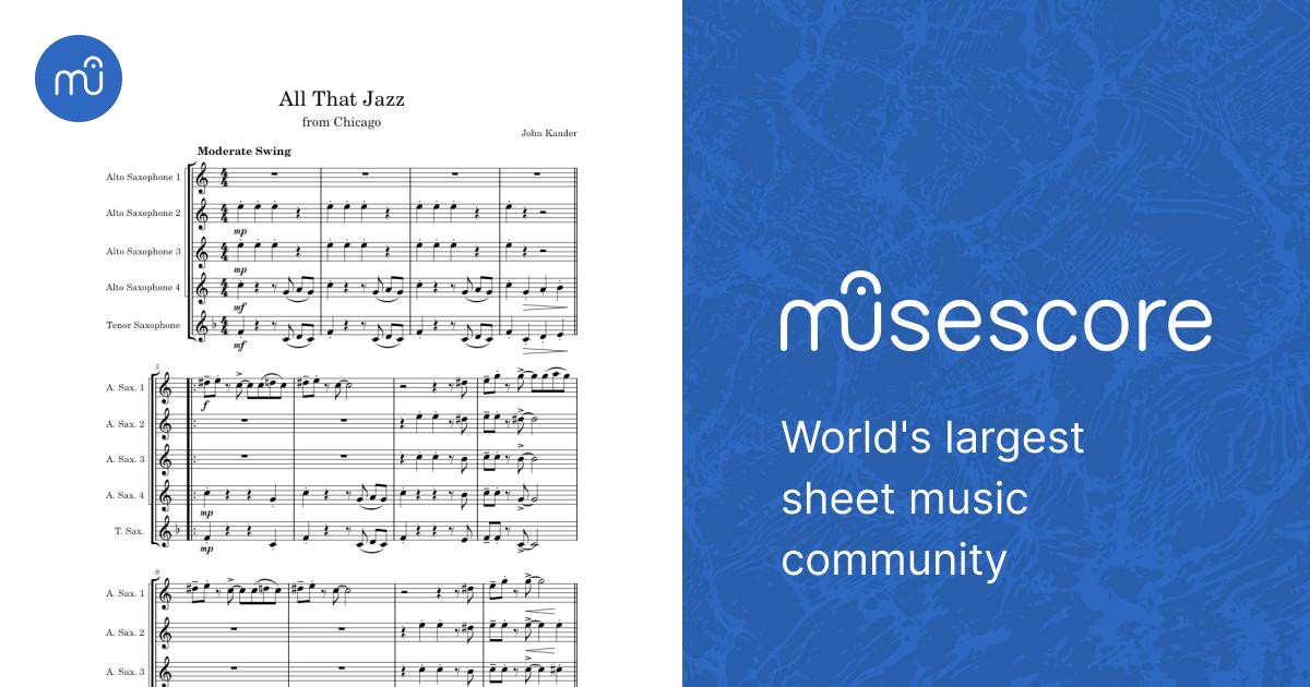 All That Jazz Sheet Music for Saxophone alto, Saxophone