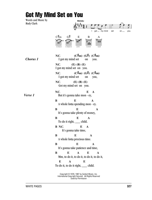 Got My Mind Set On You - George Harrison (Guitar Chords-Lyrics)