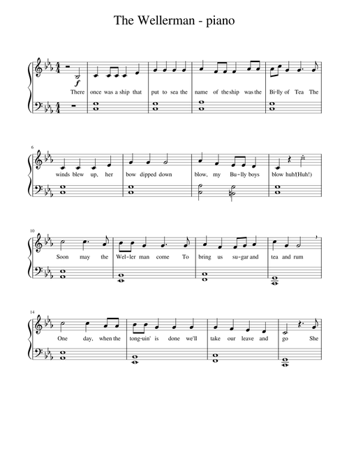 Wellerman – Nathan Evans for piano