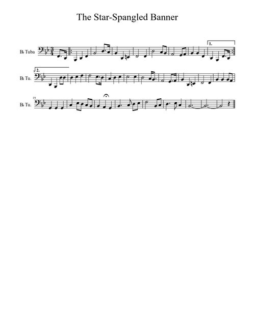 The Star-Spangled Banner (Bb Tuba)