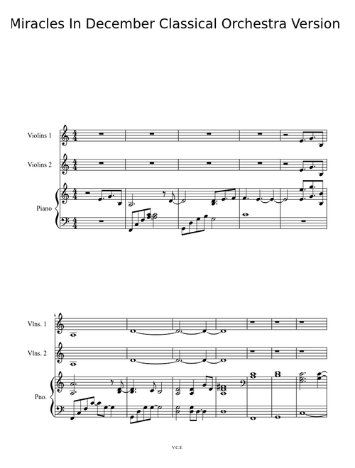 Miracles In Decemeber(Classical Orchestra Version) Cmajor