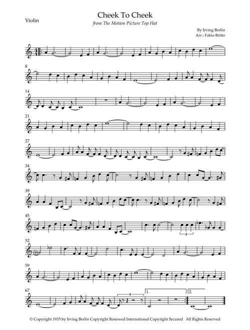 Cheek To Cheek (Arr. Fabio Britto) - Fred Astaire (Violin Solo)