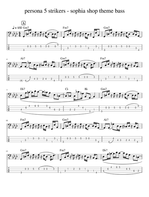 Sophia's SHOP - Persona 5 Scramble: The Phantom Strikers // Bass part