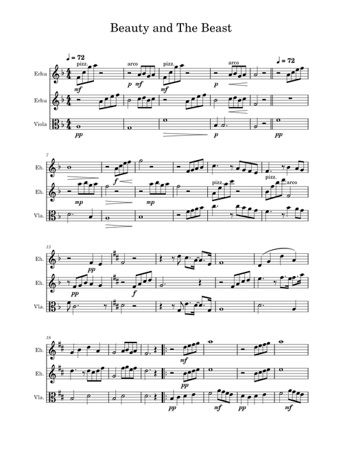 Beauty and the beast – Ariana Grande erhu and zhonghu