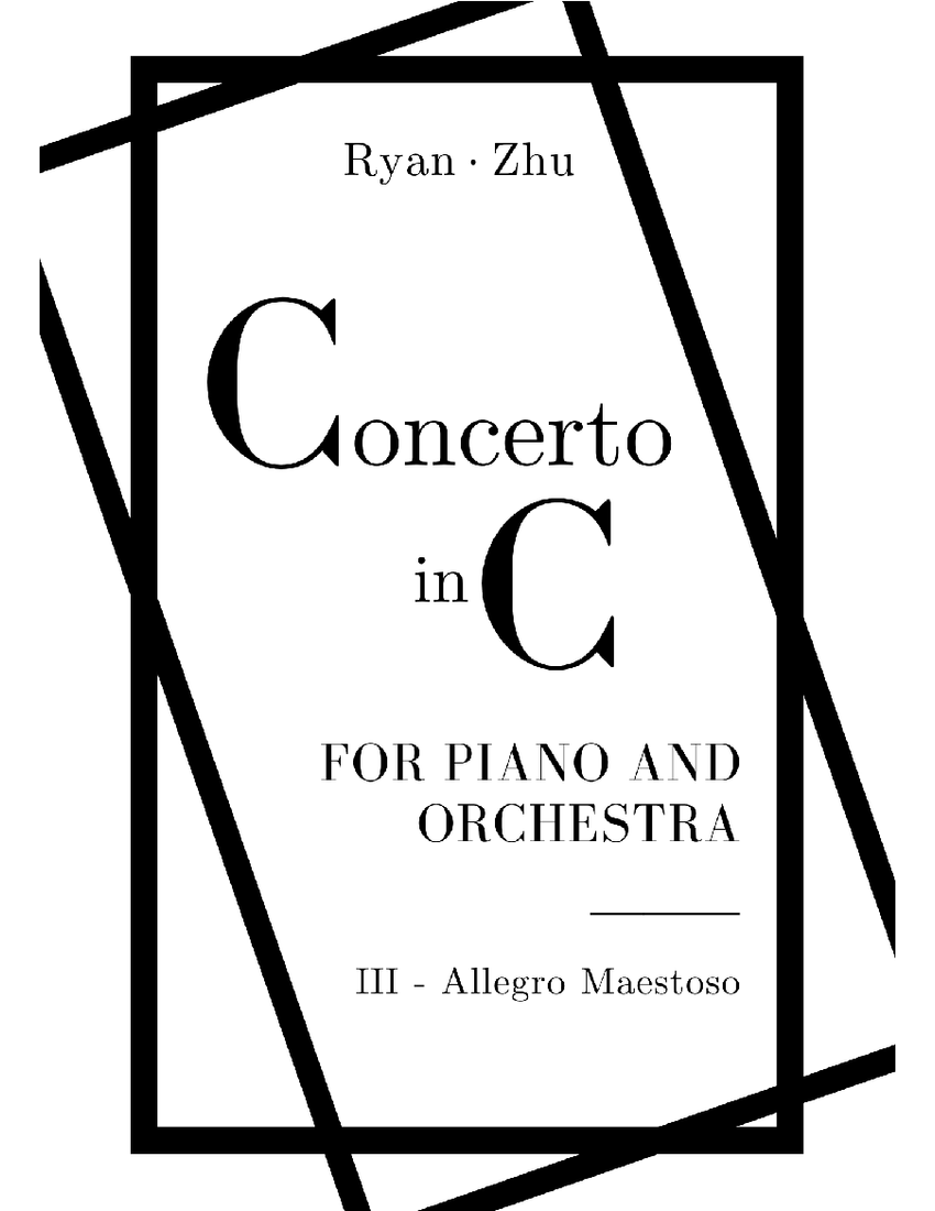 Concerto in C for Piano and Orchestra III Allegro Maestoso Sheet