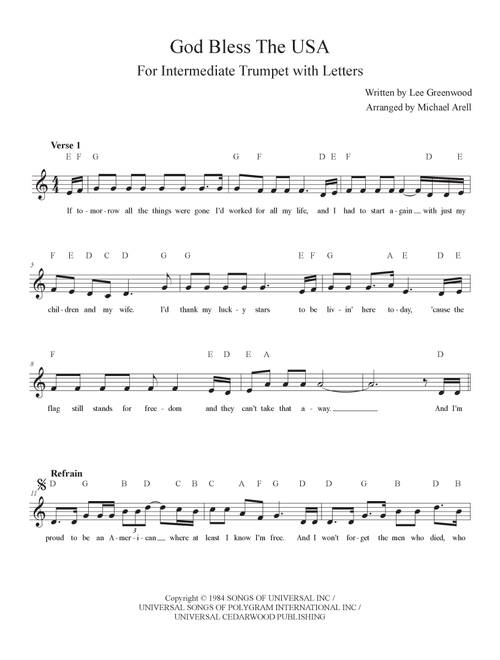 God Bless The Usa (Arr. Michael Arell) - Gladness Beard Jennings (Trumpet Solo)