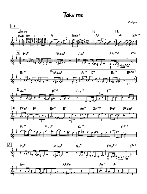 Take me - Casiopea (lead sheet)