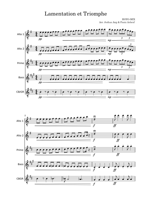 Lamentation et Triomphe- Arrangement for Guitar Ensemble