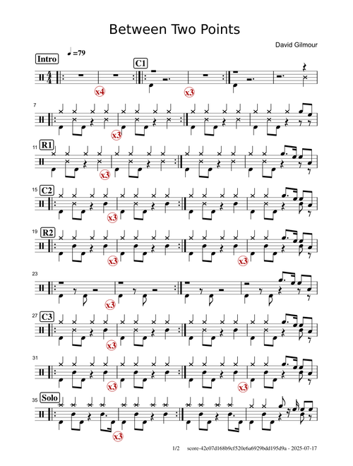 Between Two Points_Drum –  David Gilmour