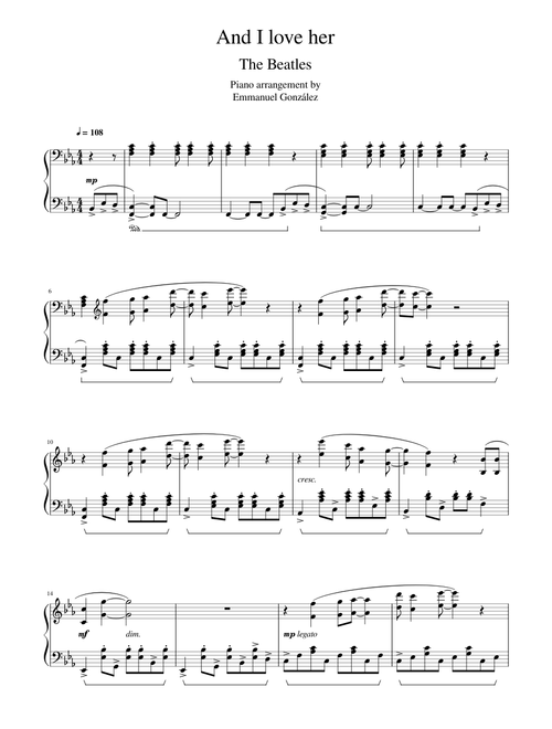 And i love her – The Beatles - Piano solo
