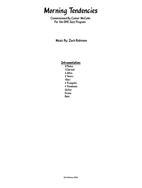 "Morning Tendencies": For a Jazz Big Band 