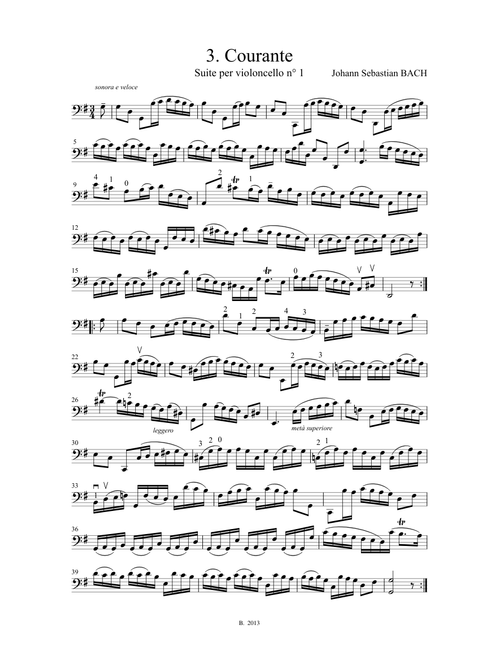 J. S. Bach - Cello Suite n° 1 BWV 1007 - 3. Courante