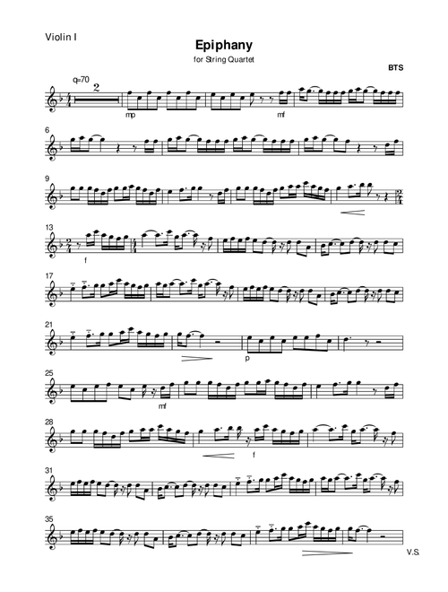 Epiphany (Arr. Room with a View Music) - BTS (String Quartet)