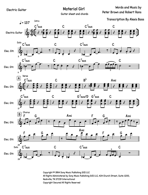 Material Girl (Arr. alexis arango) - Madonna (Solo Guitar)