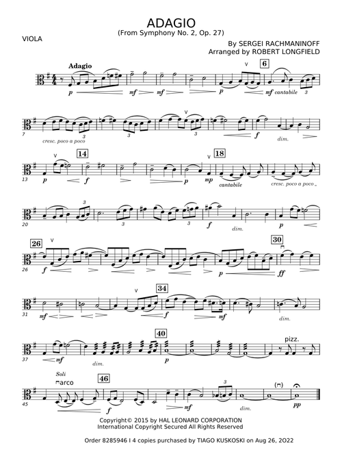 Symphony No.2, Op 27, III. Adagio - Sergei Rachmaninoff