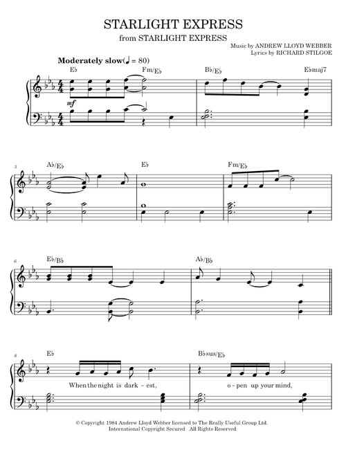 Starlight Express - Andrew Lloyd Webber (Easy Piano)