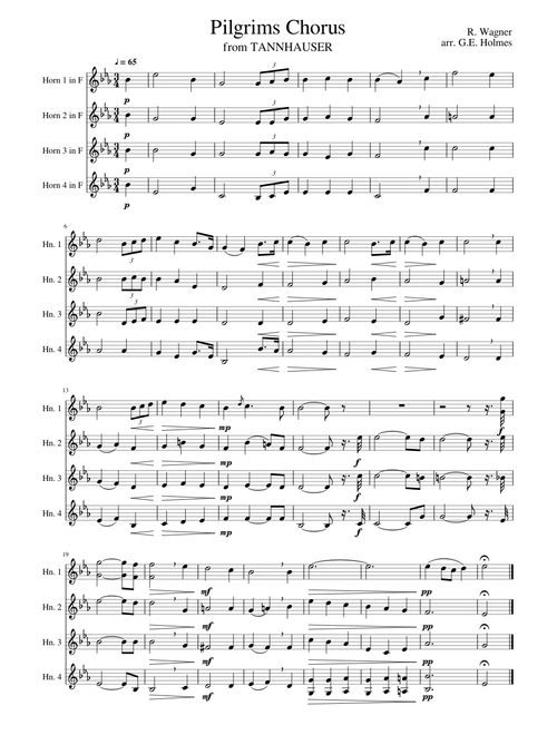 Wagner - Pilgrims Chorus from Tannhäuser (Horn Quartet)