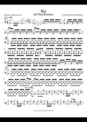 Six – All That Remains Sheet Music for Piano (Solo) | MuseScore.com