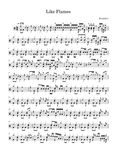 Like Flames – MindaRyn Like Flames Drum Set Part