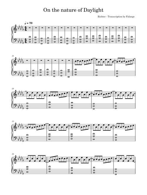 On the nature of daylight – Max Richter On the nature of Daylight by Max Richter - Transcription piano