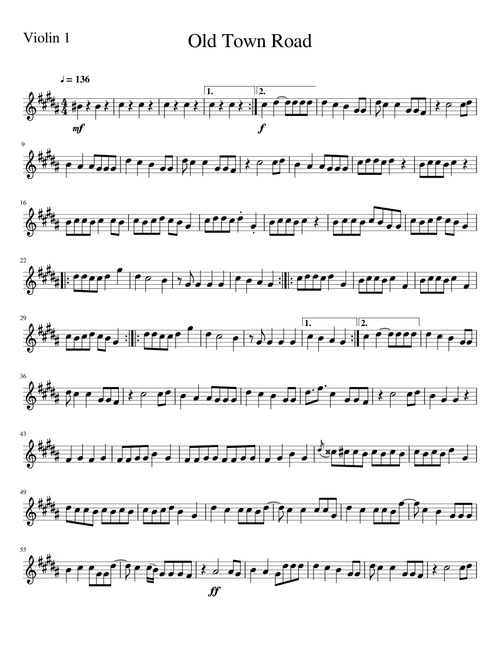 Old Town Road Violin 1