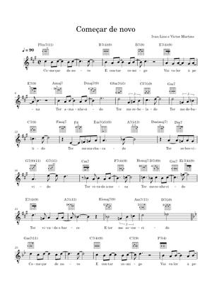 Play Official version of Começar de novo Sheet Music by Ivan Lins