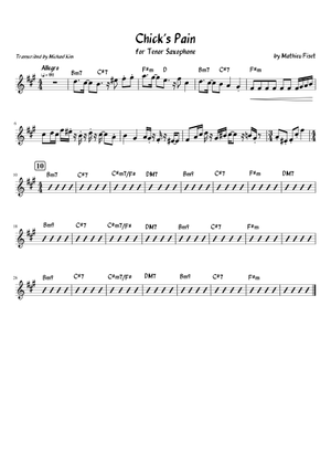Chick's Pain (W.I.P.) - Mathieu Fiset Sheet Music for Piano, Saxophone ...