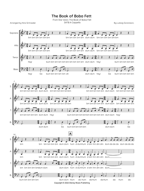 The Book Of Boba Fett Main Title Theme (Arr. Nina Schroeder) - Ludwig Goransson (Choral, SATB)