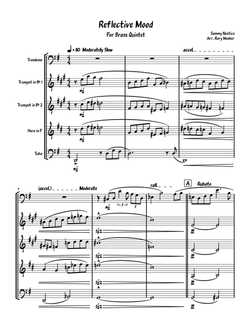 Reflective Mood (Arr. Rory Mosher) - Sammy Nestico (Brass Ensemble)