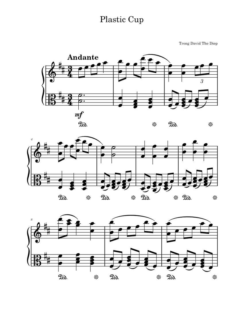 Plastic Cup Sheet music for Celesta (Solo) | Musescore.com