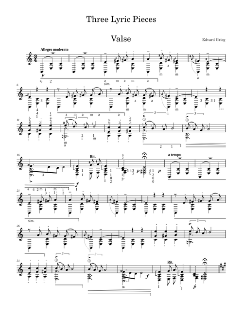 Three Lyric Pieces - Edvard Grieg