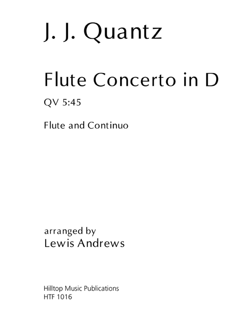 Quantz Flute Concerto in D, QV 5:45 (Arr. Lewis Andrews) (Small Ensemble)