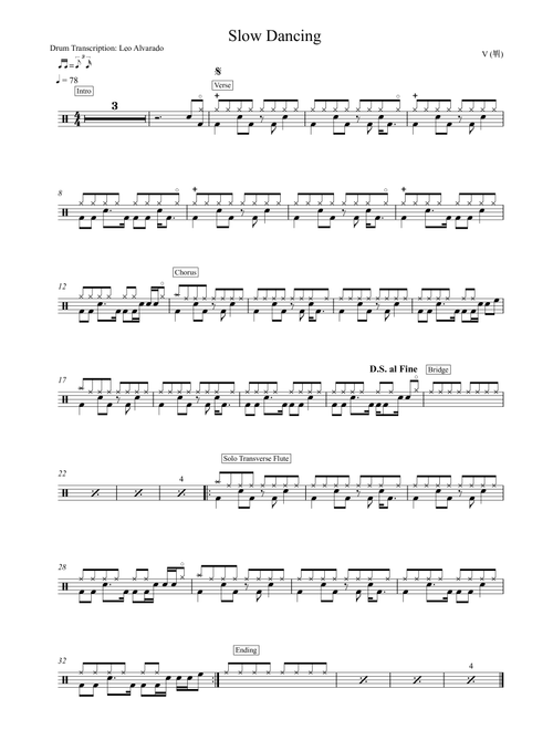 Slow Dancing (Arr. Drum Transcription: Leo Alvarado) (Drums)