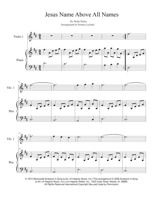 Jesus, Name Above All Names (Arr. Ronnie Leyland) - Naida Hearn (Flute and Piano)