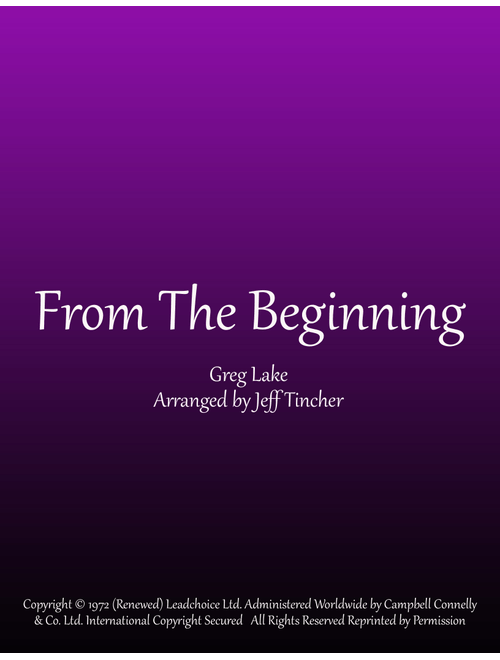 From The Beginning (Arr. Jeff Tincher) - Emerson, Lake & Palmer (Piano Vocal)