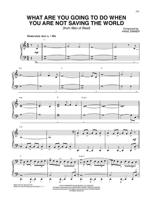 What Are You Going To Do When You Are Not Saving The World? (from Man Of Steel) - Hans Zimmer (Piano Solo)