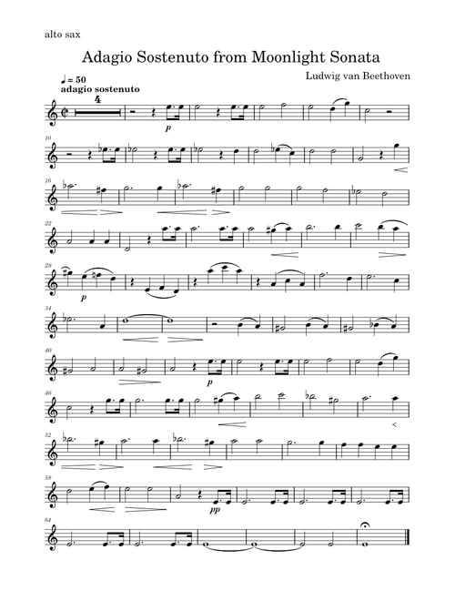 Beethoven Adagio Sostenuto from Moonlight Sonata